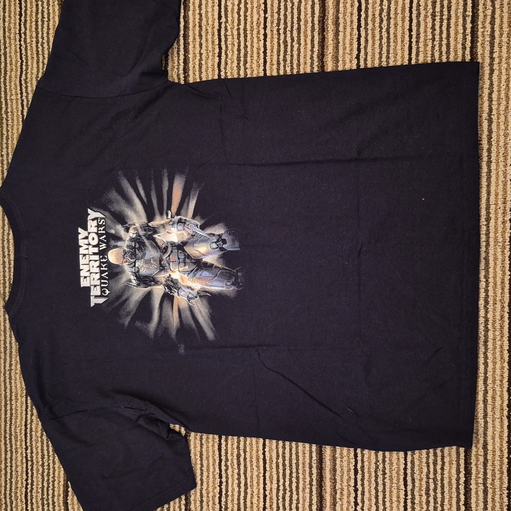 QUAKE WARS Nvidia Enemy Territory Video Game Gamer Promo Mens T Shirt Sz L‎ Y2K